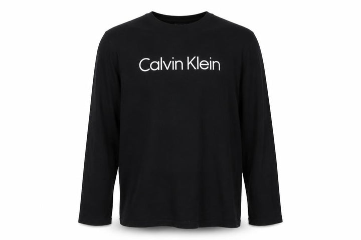 Calvin Klein Men's Black Long Sleeve Crew Neck Logo T-Shirt Size L