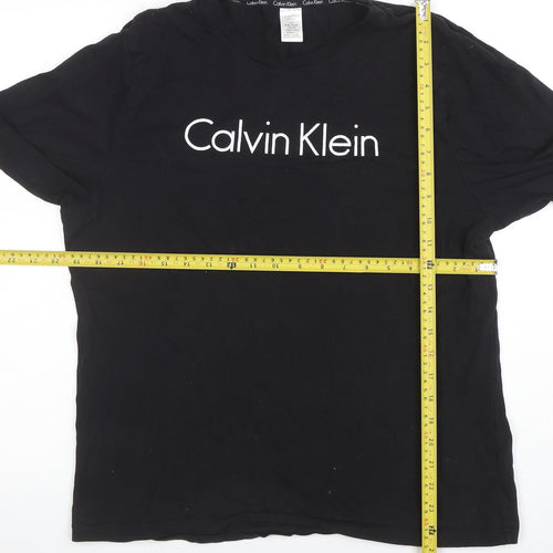 Calvin Klein Men's Black Long Sleeve Crew Neck Logo T-Shirt Size L