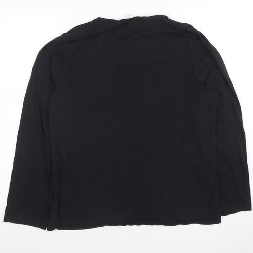 Calvin Klein Men's Black Long Sleeve Crew Neck Logo T-Shirt Size L