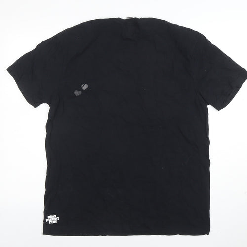 Gildan Men's Black Funny Graphic Cotton T-Shirt Size L