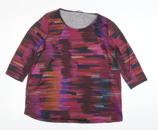 Roman Women’s Multicoloured Size 16 Tunic Top 3/4 Sleeve Scoop Neck