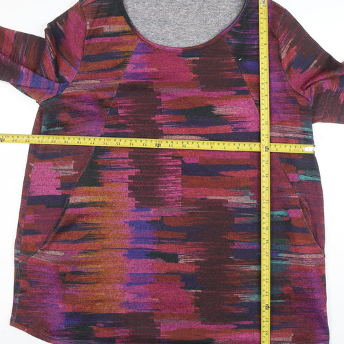 Roman Women’s Multicoloured Size 16 Tunic Top 3/4 Sleeve Scoop Neck