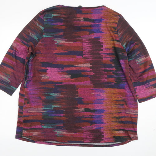 Roman Women’s Multicoloured Size 16 Tunic Top 3/4 Sleeve Scoop Neck