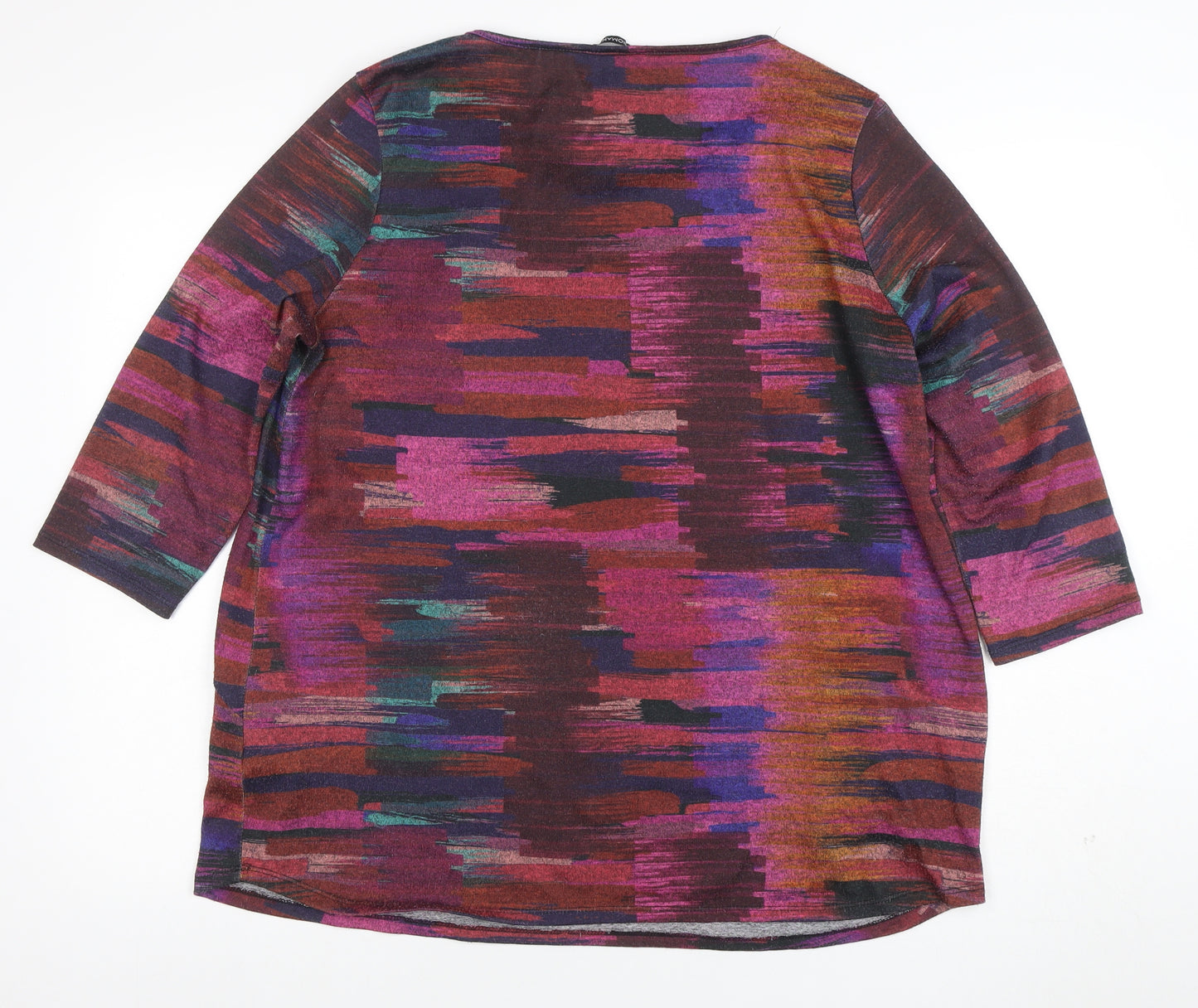 Roman Women’s Multicoloured Size 16 Tunic Top 3/4 Sleeve Scoop Neck