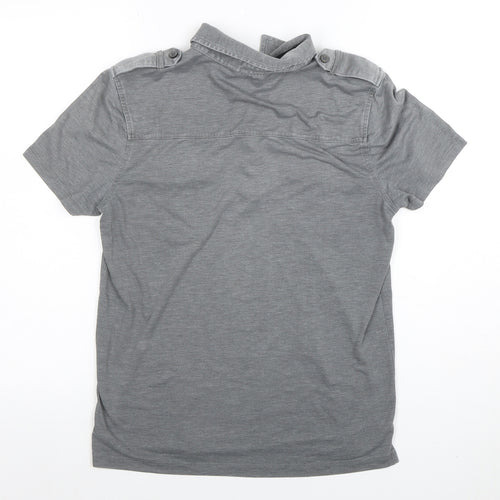 Express Design Studio Men's Grey Short Sleeve Polo Shirt Size S