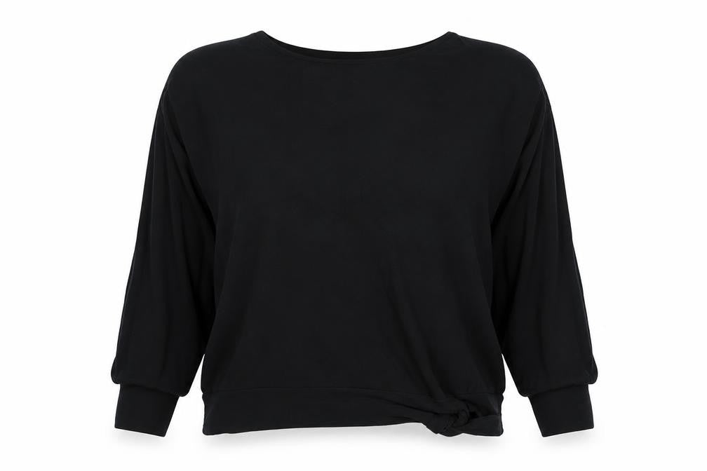 Front view of Marks & Spencer Autograph Women’s Black Wrap Tie Blouse, size UK 14