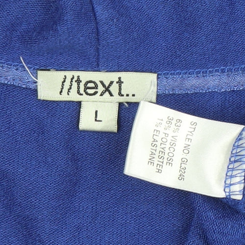 Next Women Blue Pleated Collar Long Sleeve Cardigan L