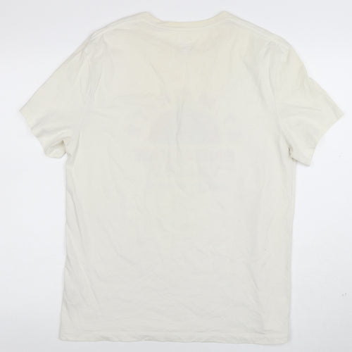 Jack Wills Men White Graphic Print St Moritz Short Sleeve Cotton T-Shirt M
