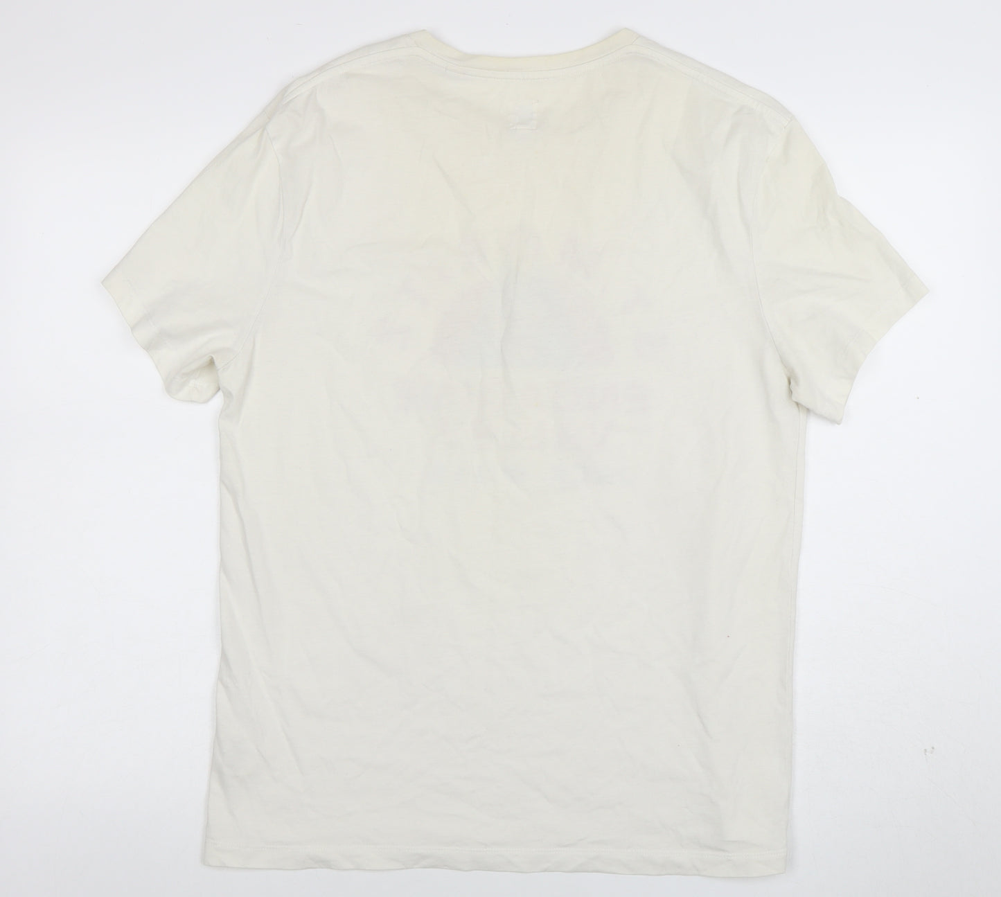 Jack Wills Men White Graphic Print St Moritz Short Sleeve Cotton T-Shirt M