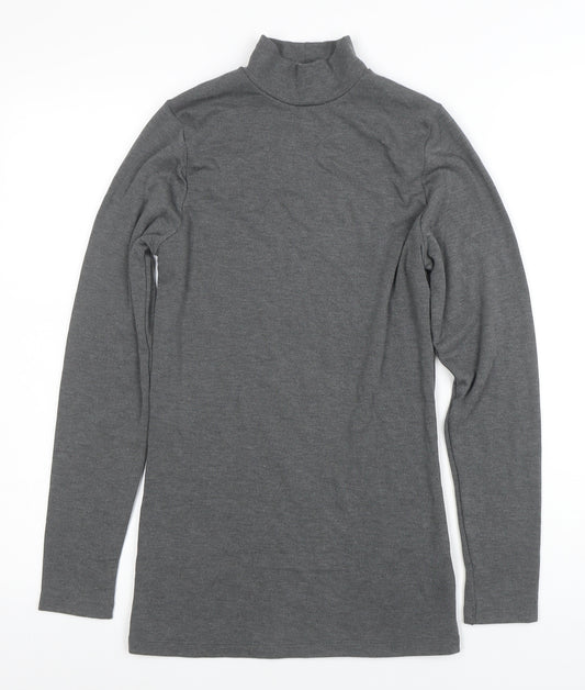 Marks and Spencer Women’s Grey Heatgen Roll Neck Thermal Top Size 10