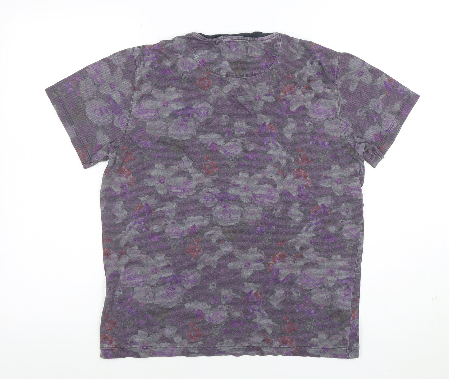 Ted Baker Men's Grey Floral Cotton Crew Neck T-Shirt Size L