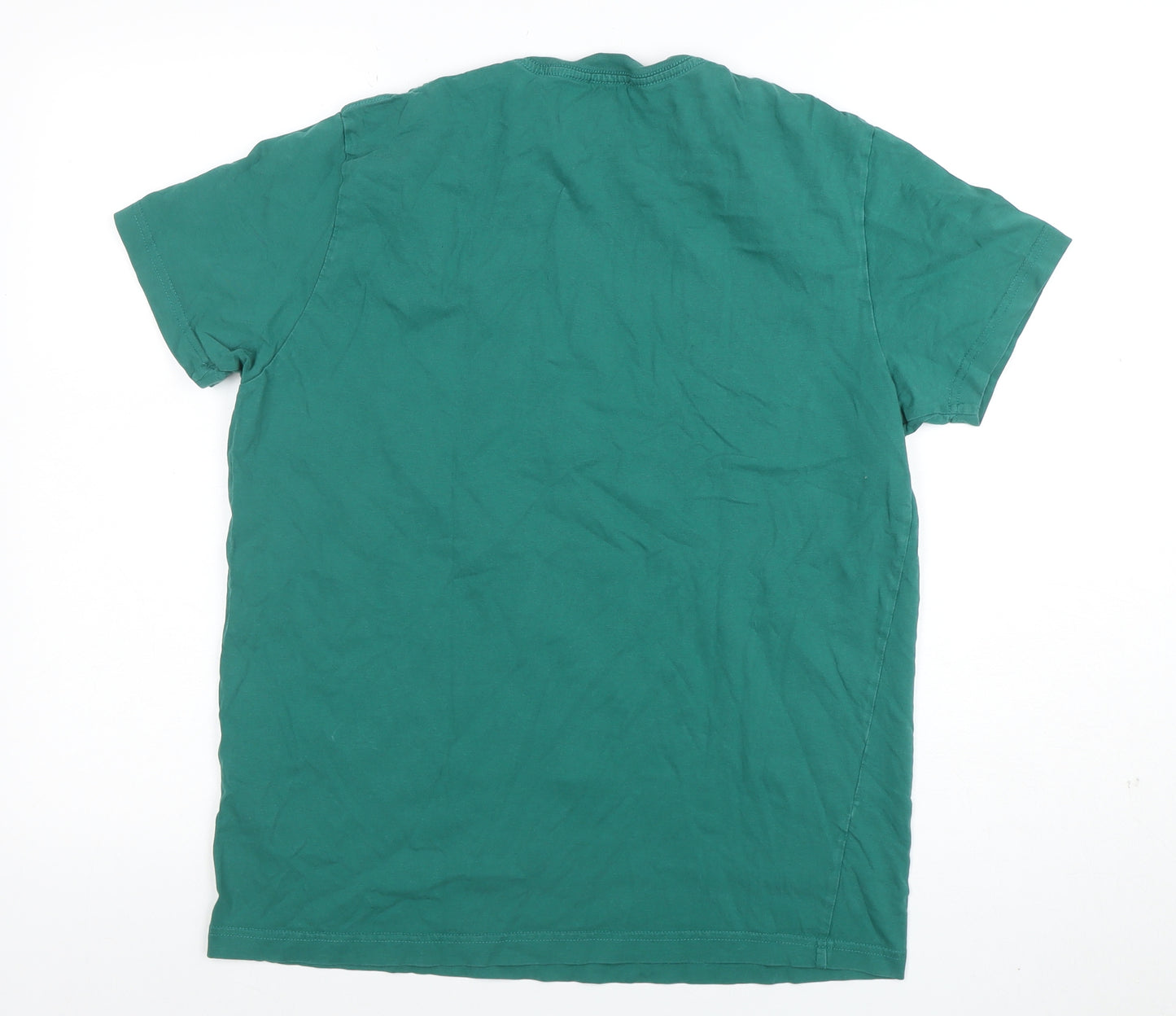 Diesel Men’s Green XL Crew Neck Graphic Cotton Short Sleeve T-Shirt