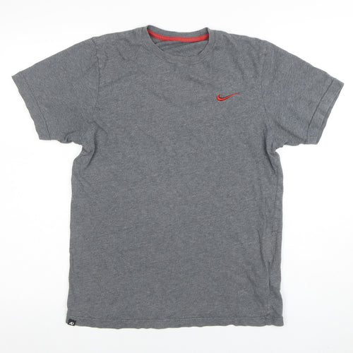 Nike Men's Grey Short Sleeve Crew Neck Cotton T-Shirt Size S