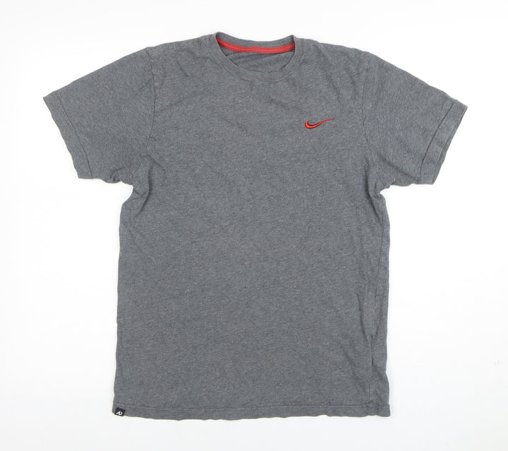 Nike Men's Grey Short Sleeve Crew Neck Cotton T-Shirt Size S