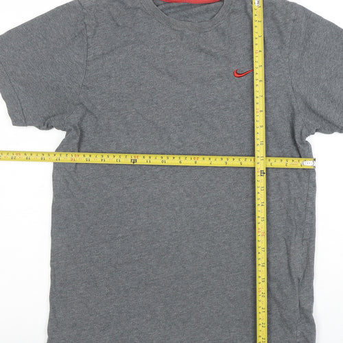 Nike Men's Grey Short Sleeve Crew Neck Cotton T-Shirt Size S