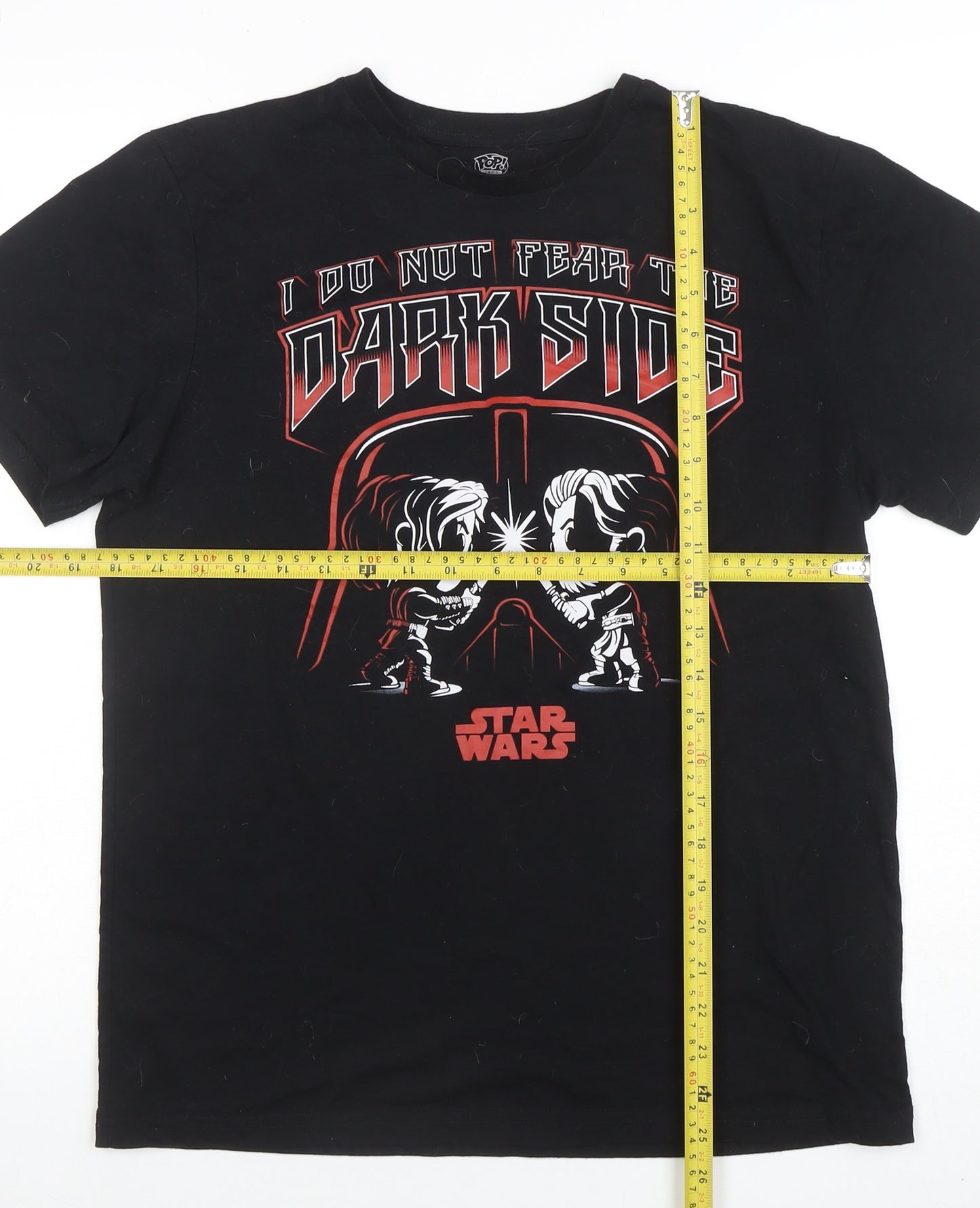 Pop! Tees Men’s Black Star Wars Darth Vader Graphic T-Shirt Medium