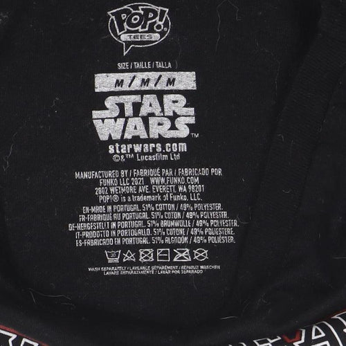 Pop! Tees Men’s Black Star Wars Darth Vader Graphic T-Shirt Medium