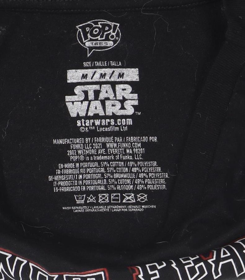 Pop! Tees Men’s Black Star Wars Darth Vader Graphic T-Shirt Medium