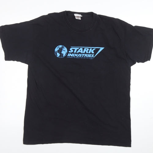 Marvel Men’s Black XL Stark Industries Graphic Cotton T-Shirt