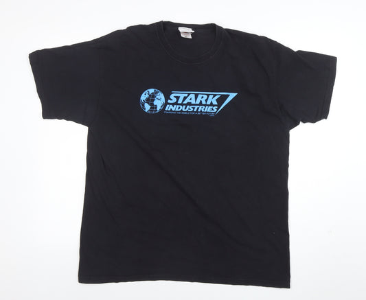 Marvel Men’s Black XL Stark Industries Graphic Cotton T-Shirt