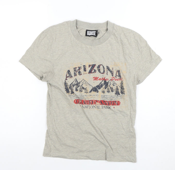 Reclaimed Vintage Womens Grey Arizona Graphic T-Shirt Size S