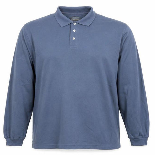 Hawkshead Men’s Blue Long Sleeve Cotton Polo Shirt Size L