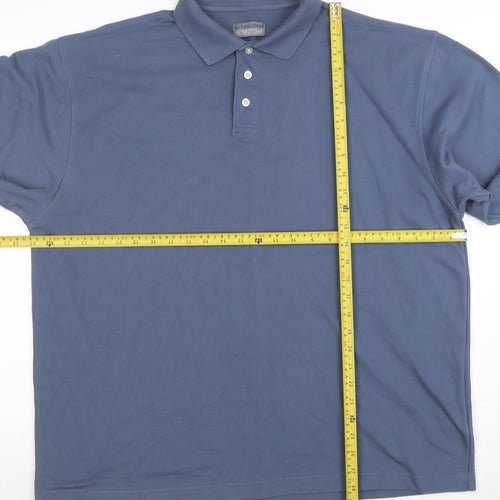Hawkshead Men’s Blue Long Sleeve Cotton Polo Shirt Size L