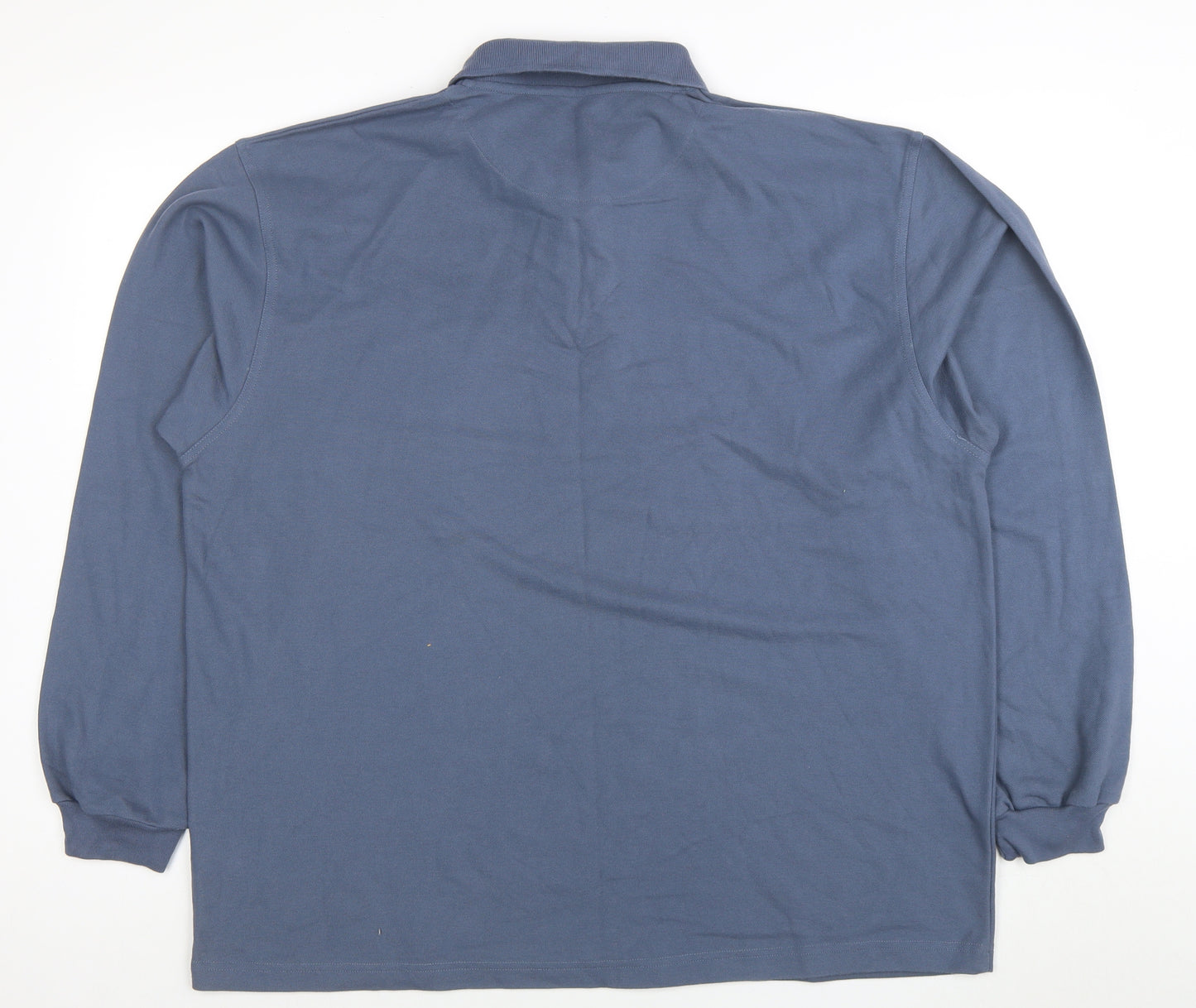 Hawkshead Men’s Blue Long Sleeve Cotton Polo Shirt Size L