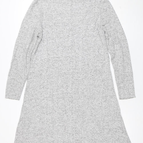 ONLY Women Grey Knit Long Sleeve Sweater Dress M