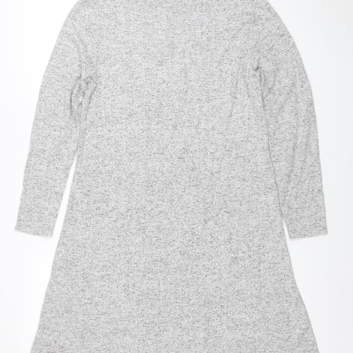 ONLY Women Grey Knit Long Sleeve Sweater Dress M