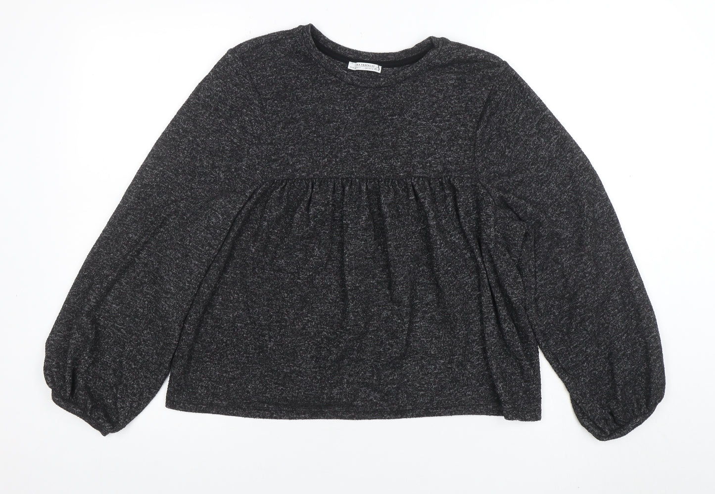 ZARA TRF Women’s Grey Knit Pullover Jumper Size 8 Balloon Sleeve