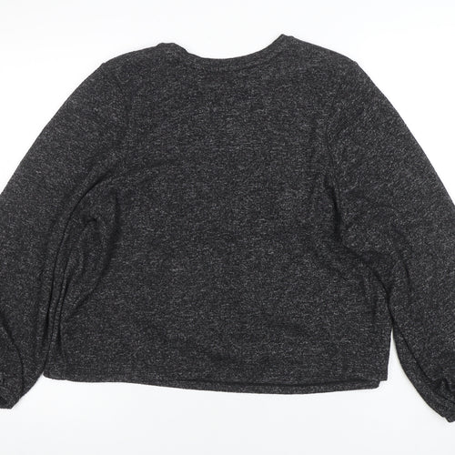ZARA TRF Women’s Grey Knit Pullover Jumper Size 8 Balloon Sleeve
