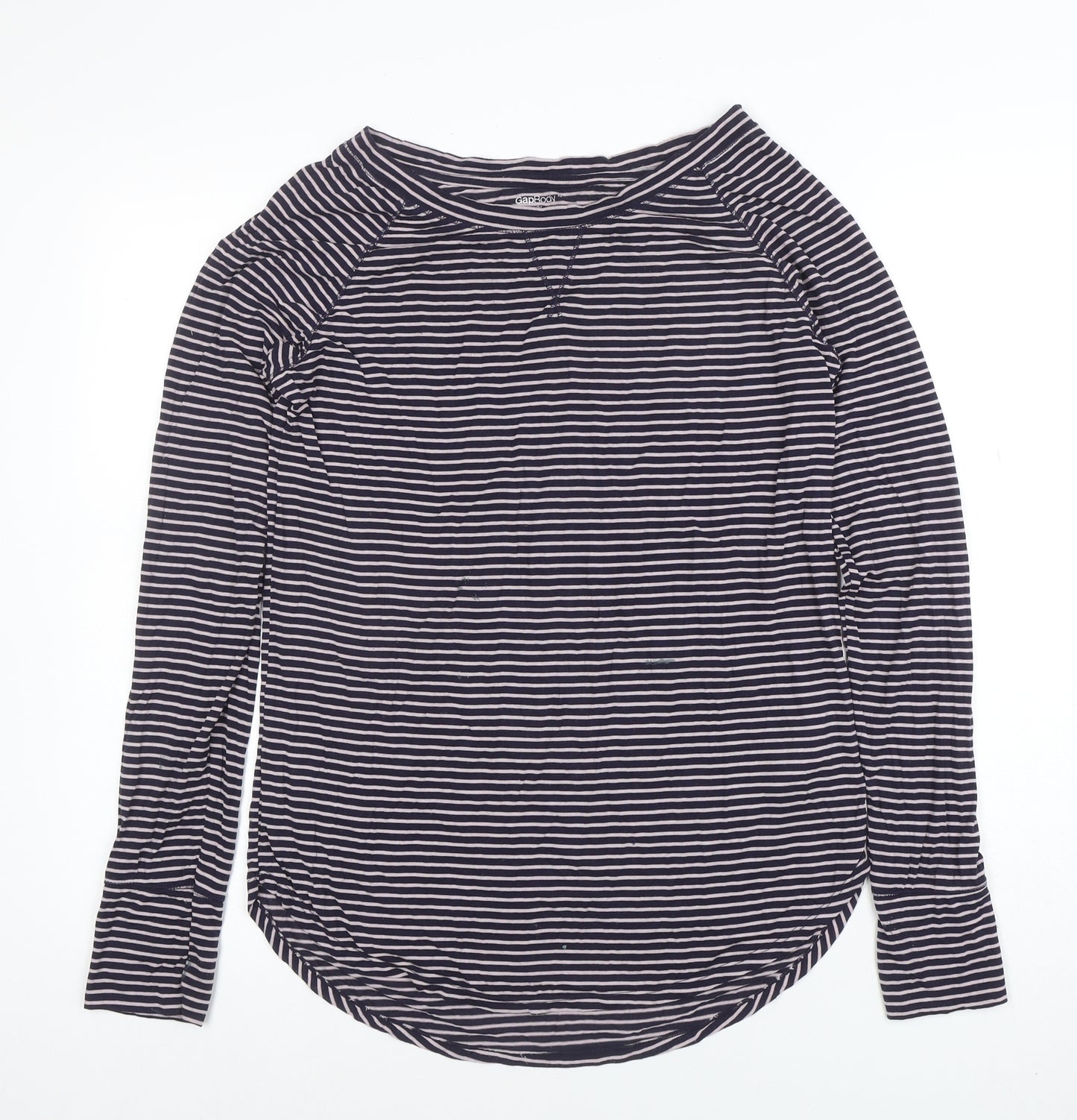 GAP Women’s Blue Striped Long Sleeve Jersey T-Shirt Size M