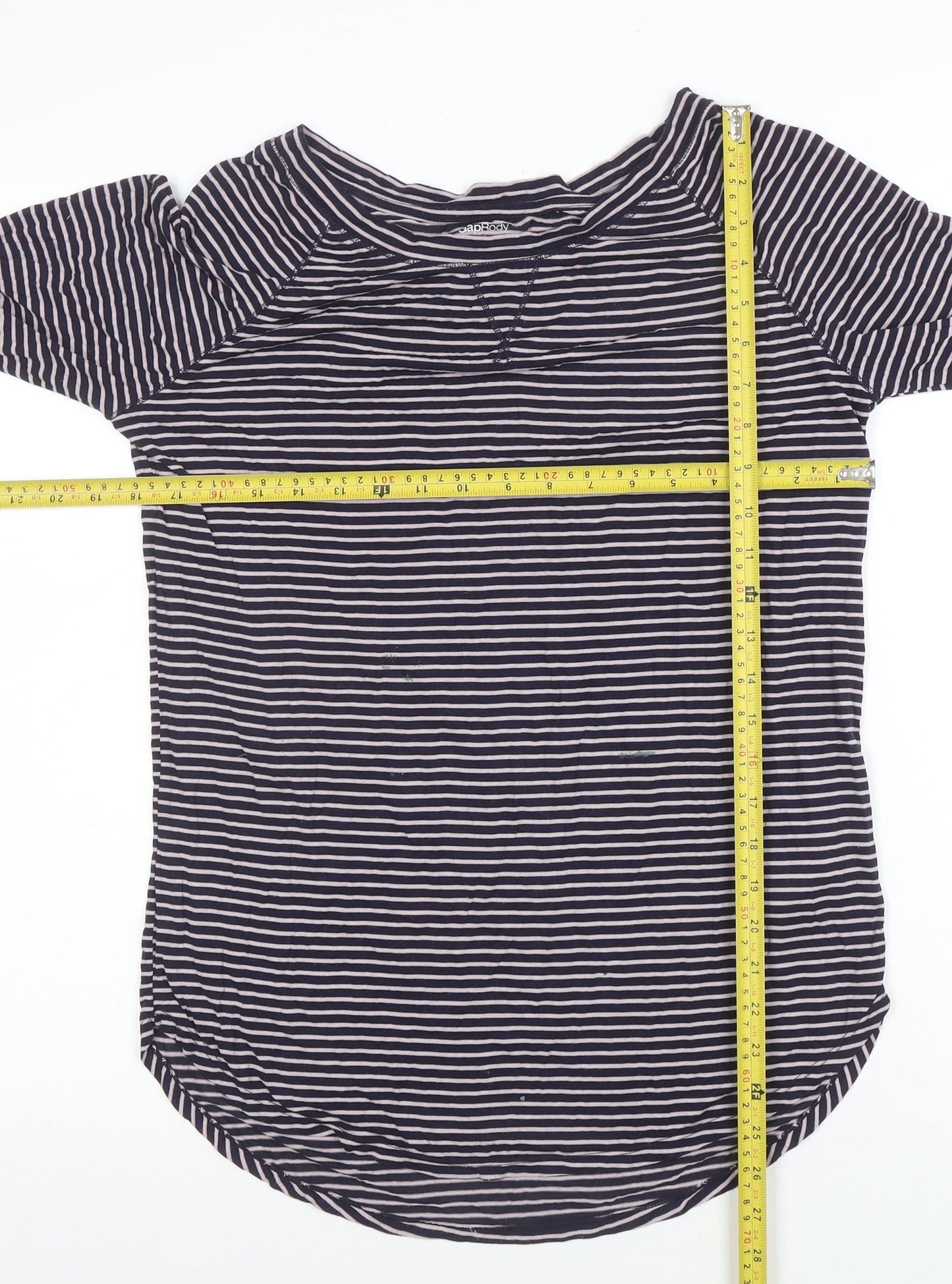 GAP Women’s Blue Striped Long Sleeve Jersey T-Shirt Size M