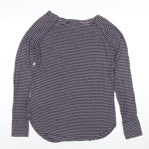 GAP Women’s Blue Striped Long Sleeve Jersey T-Shirt Size M