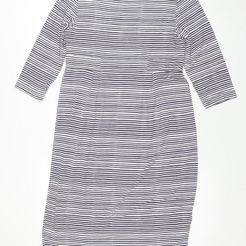 Joules Women’s Blue Striped 3/4 Sleeve Cotton Shift Dress Size 14