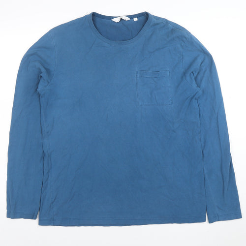Next Women Blue Long Sleeve Cotton T-Shirt Size L