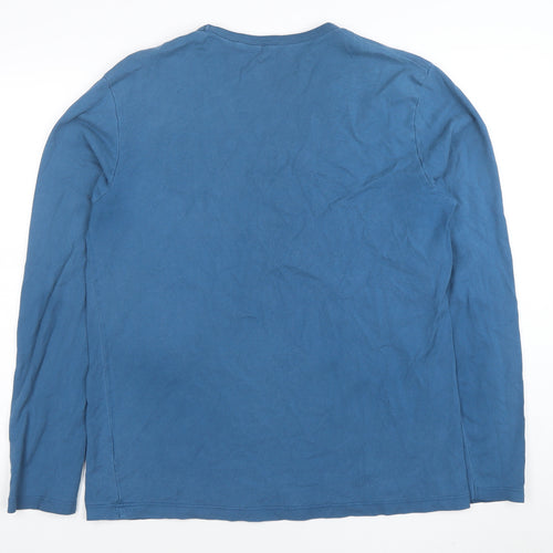 Next Women Blue Long Sleeve Cotton T-Shirt Size L