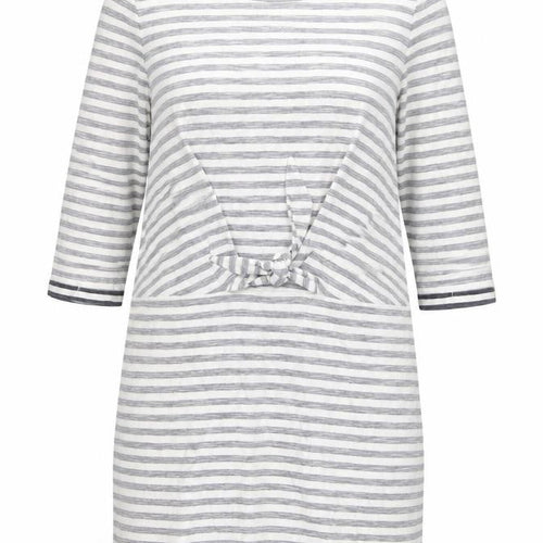 DASH Women’s White & Navy Striped Cotton Tie Front Shift Dress Size 16