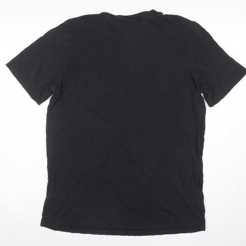 adidas Mens Black Short Sleeve Cotton Graphic T-Shirt Size M