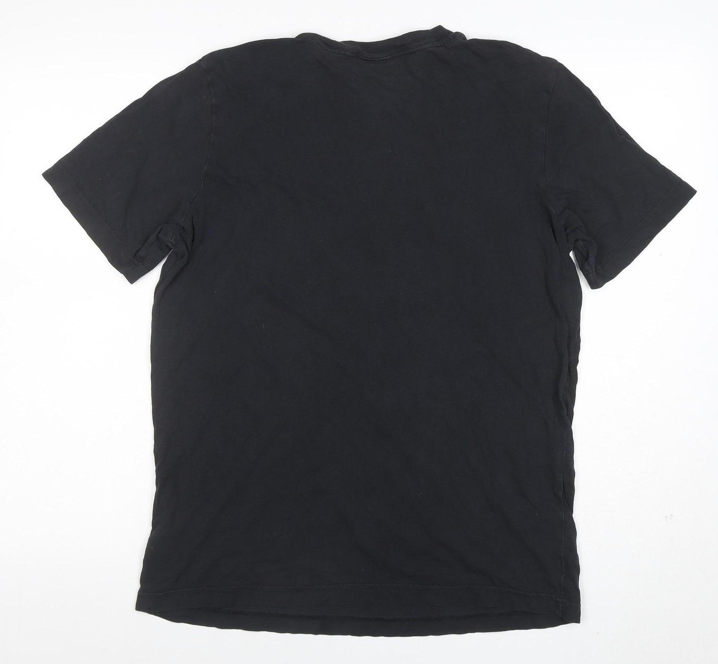 adidas Mens Black Short Sleeve Cotton Graphic T-Shirt Size M