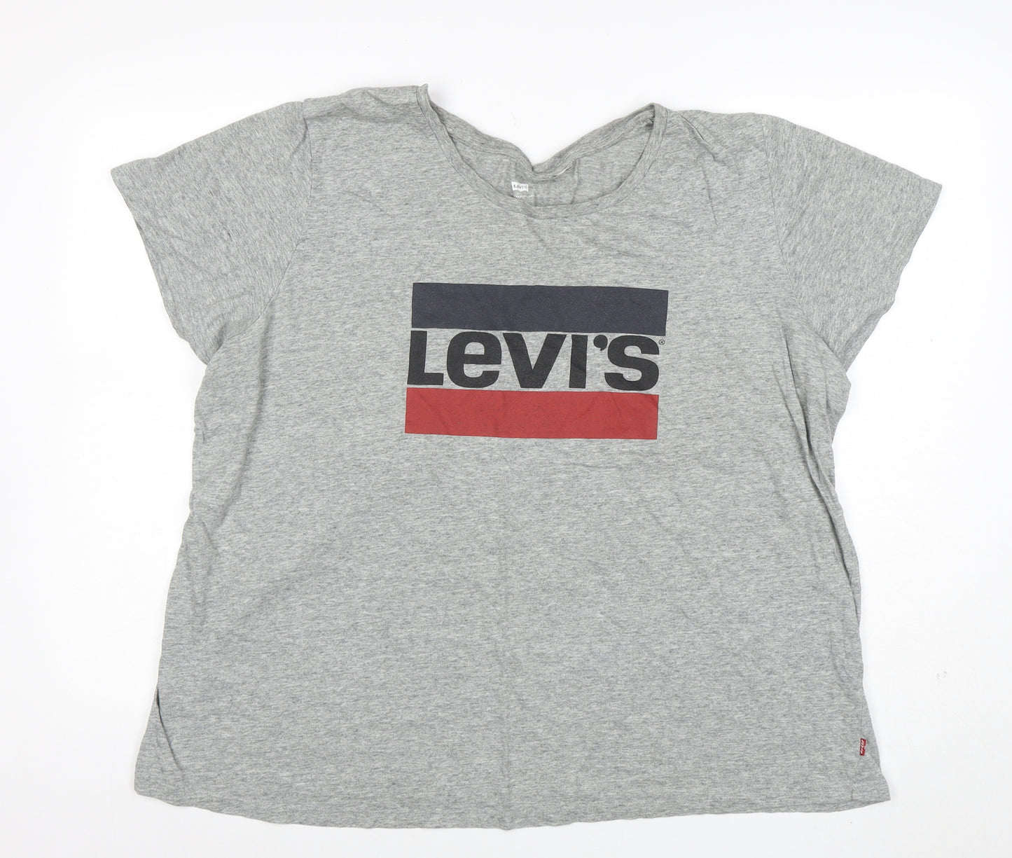 Levi's Women's Grey 3XL Basic Relaxed Fit Logo T-Shirt