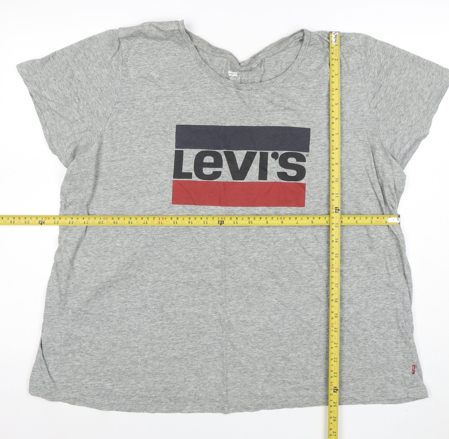 Levi's Women's Grey 3XL Basic Relaxed Fit Logo T-Shirt