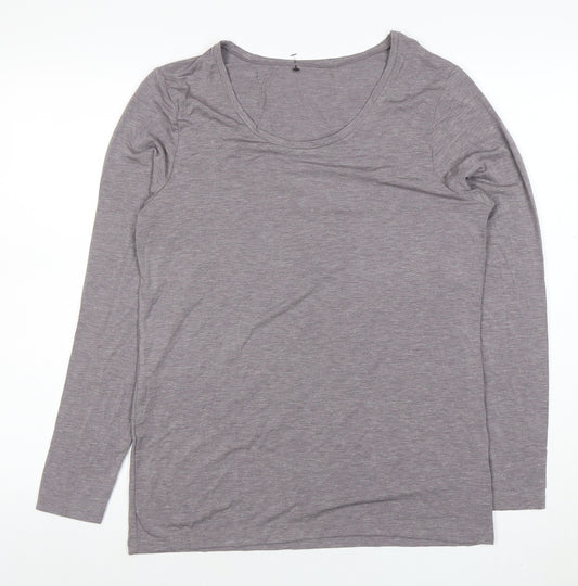 HEATTECH Women's Grey Long Sleeve Basic T-Shirt Size 22