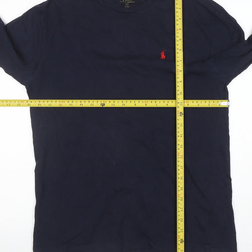 Ralph Lauren Men’s Blue Long Sleeve Cotton Crew Neck T-Shirt Size S