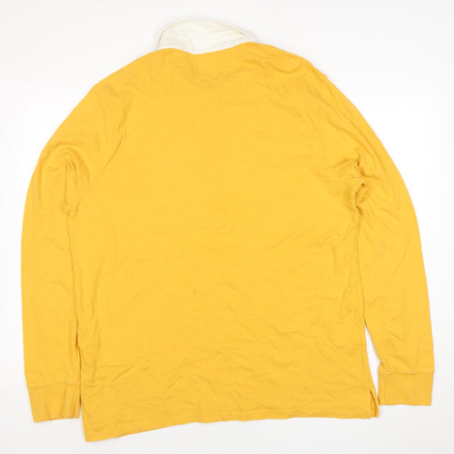 Levi's Men's Yellow Long Sleeve Polo Shirt XL Relaxed Fit Classic Cotton