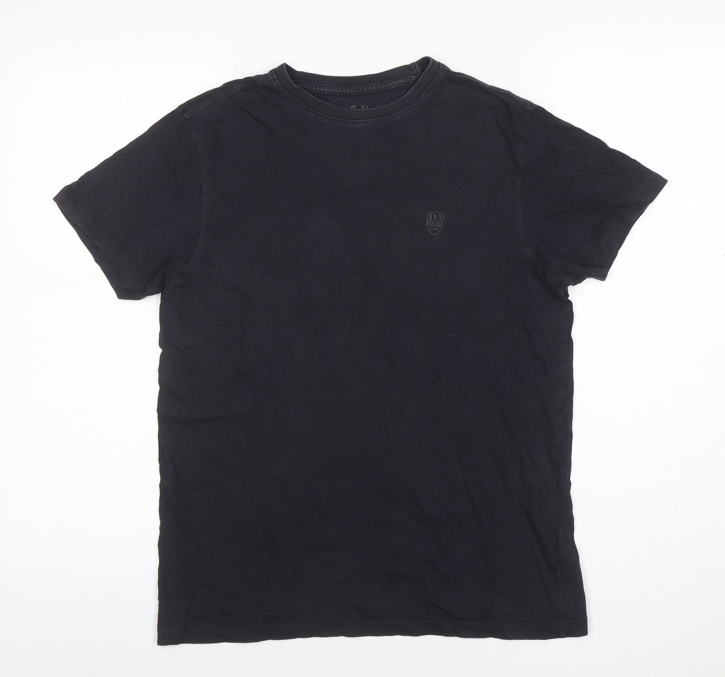 Police 883 Men's Black Short Sleeve Crew Neck Cotton T-Shirt Size S