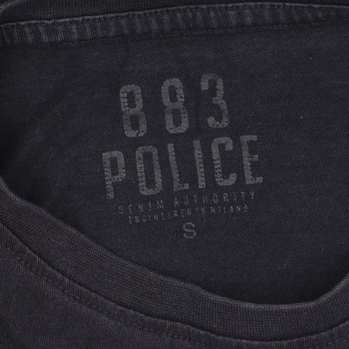 Police 883 Men's Black Short Sleeve Crew Neck Cotton T-Shirt Size S