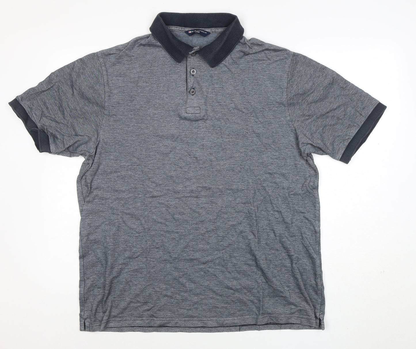 Marks and Spencer Blue Harbour Men's Grey Polo Shirt M Regular Fit