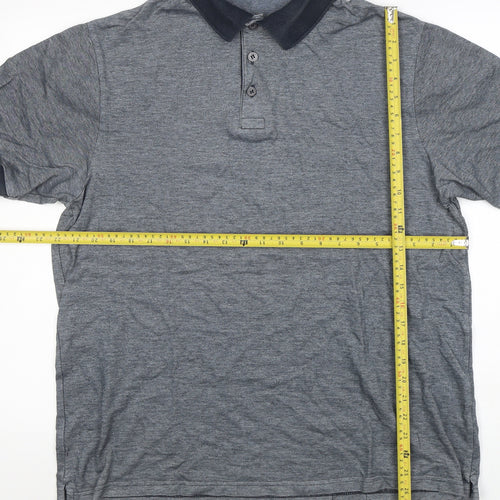 Marks and Spencer Blue Harbour Men's Grey Polo Shirt M Regular Fit